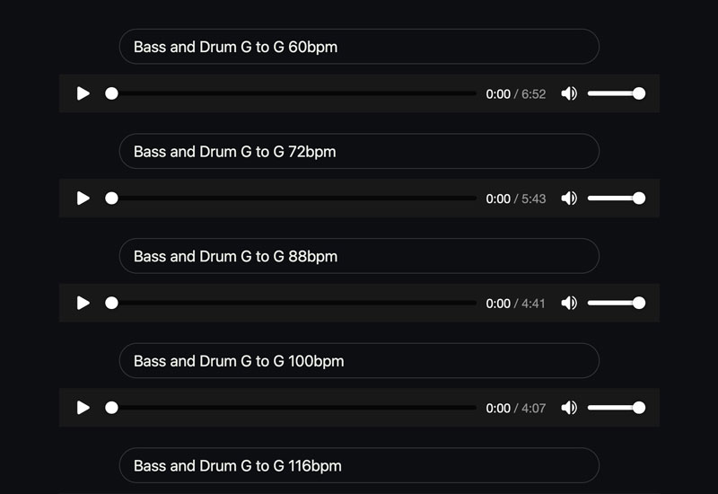 Metronome and groove practice app on a laptop